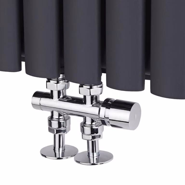 Valvole Diritte per Radiatori e Scaldasalviette 3/4” con Testa Cromata e Selezione di Adattatori – Multiblock H