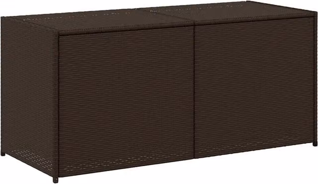 Contenitore da Giardino in Polyrattan Marrone con Struttura in Metallo CFW7793776 L: 120 cm, P: 50 cm, H: 56 cm – 1