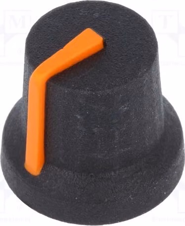 2 manopole rotative in gomma, marca Kuntoff, diametro dell'albero: 6 mm, con indicatore, colore nero, modello CL170854BR