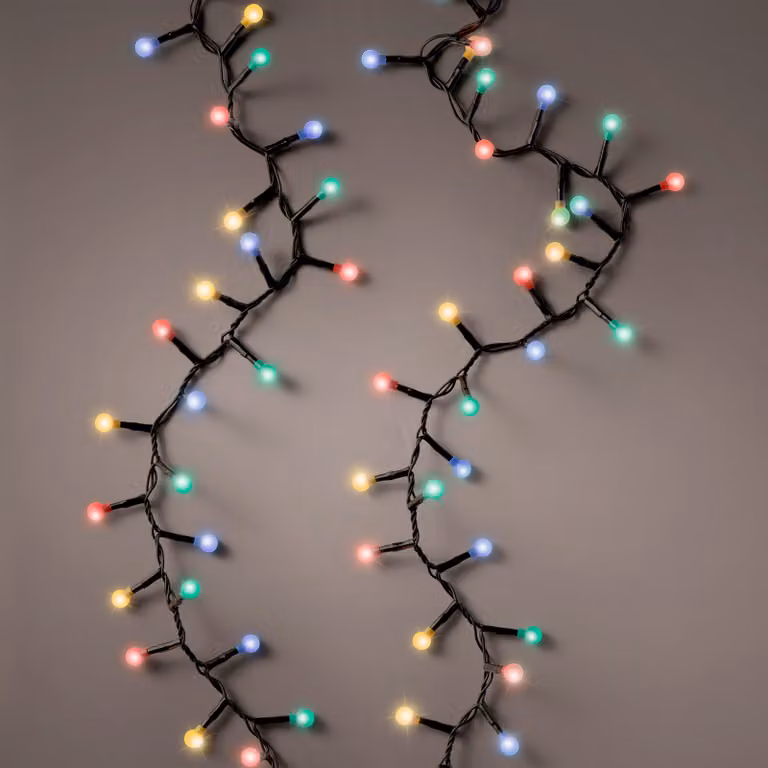 3.12 luci fiabesche con funzione CHERRY - 500 sfere LED colorate / 11 m - Timer e funzioni per le feste