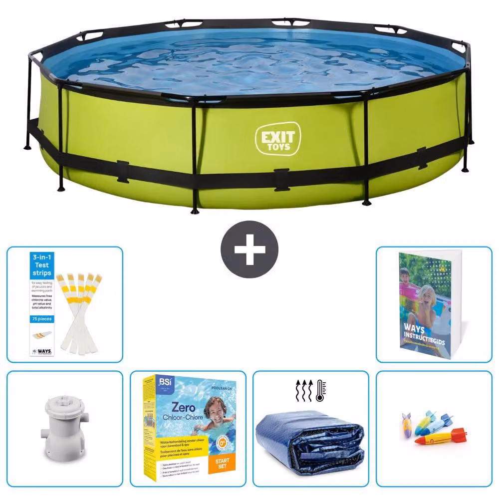 Piscina gonfiabile rettangolare - 360x76 cm - Set da 5 pezzi - Modello S181