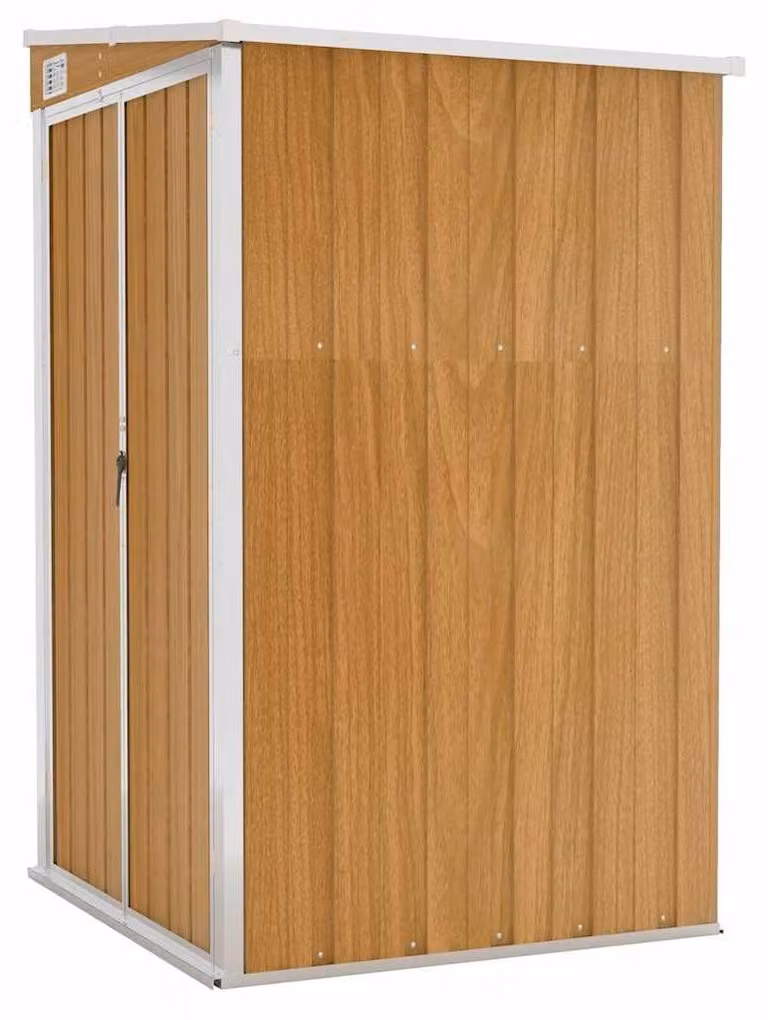 Armadietto da giardino in metallo - Deposito per esterni - 118 x 100 x 178 cm - Marrone - Acciaio zincato