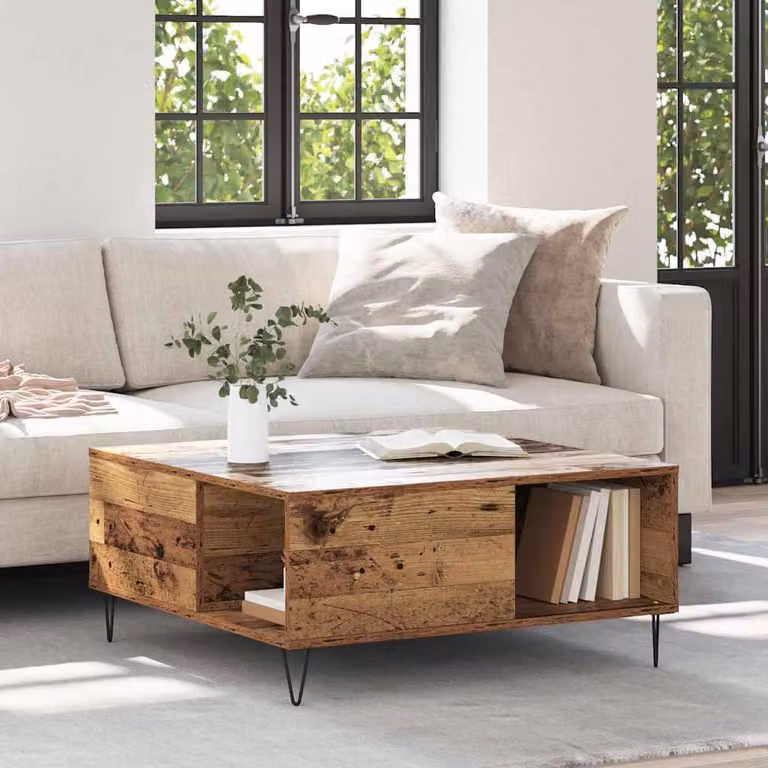 Maison Exclusive - Tavolino in legno antico 80 x 80 x 36,5 cm Materiale ligneo