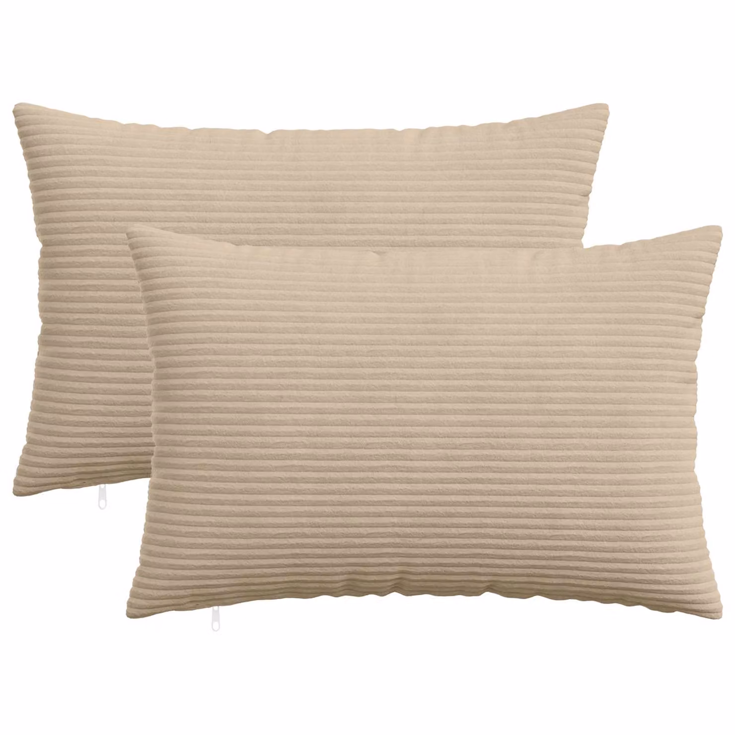 Set di 2 federe vidaXL HEERLEN in velluto a coste, colore tortora, L 60 cm x P 40 cm