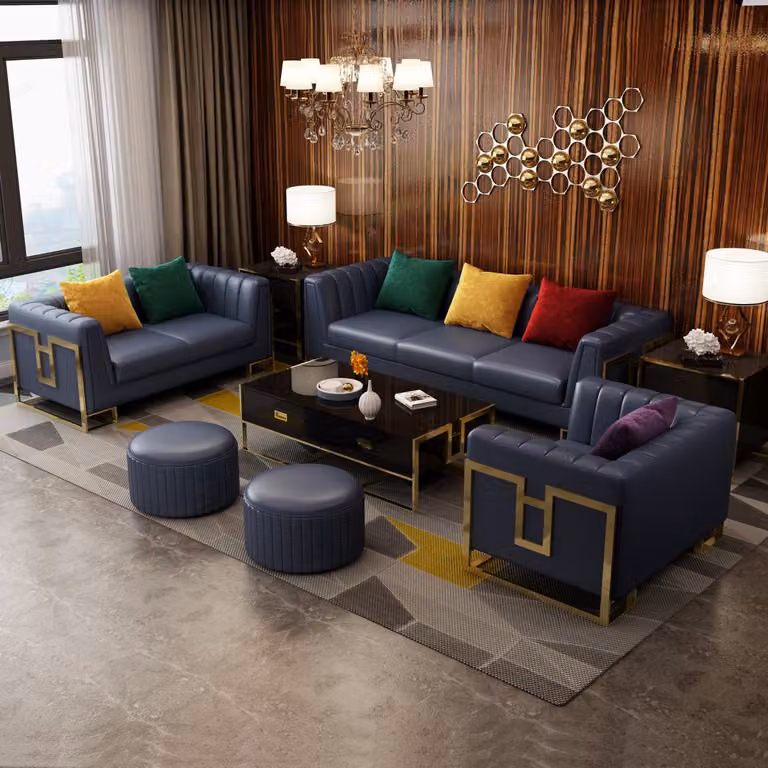 Ledersofa Sofagarnitur 3+2 Sitzer Set Garnitur Polstersofa Couch Sofa Couch