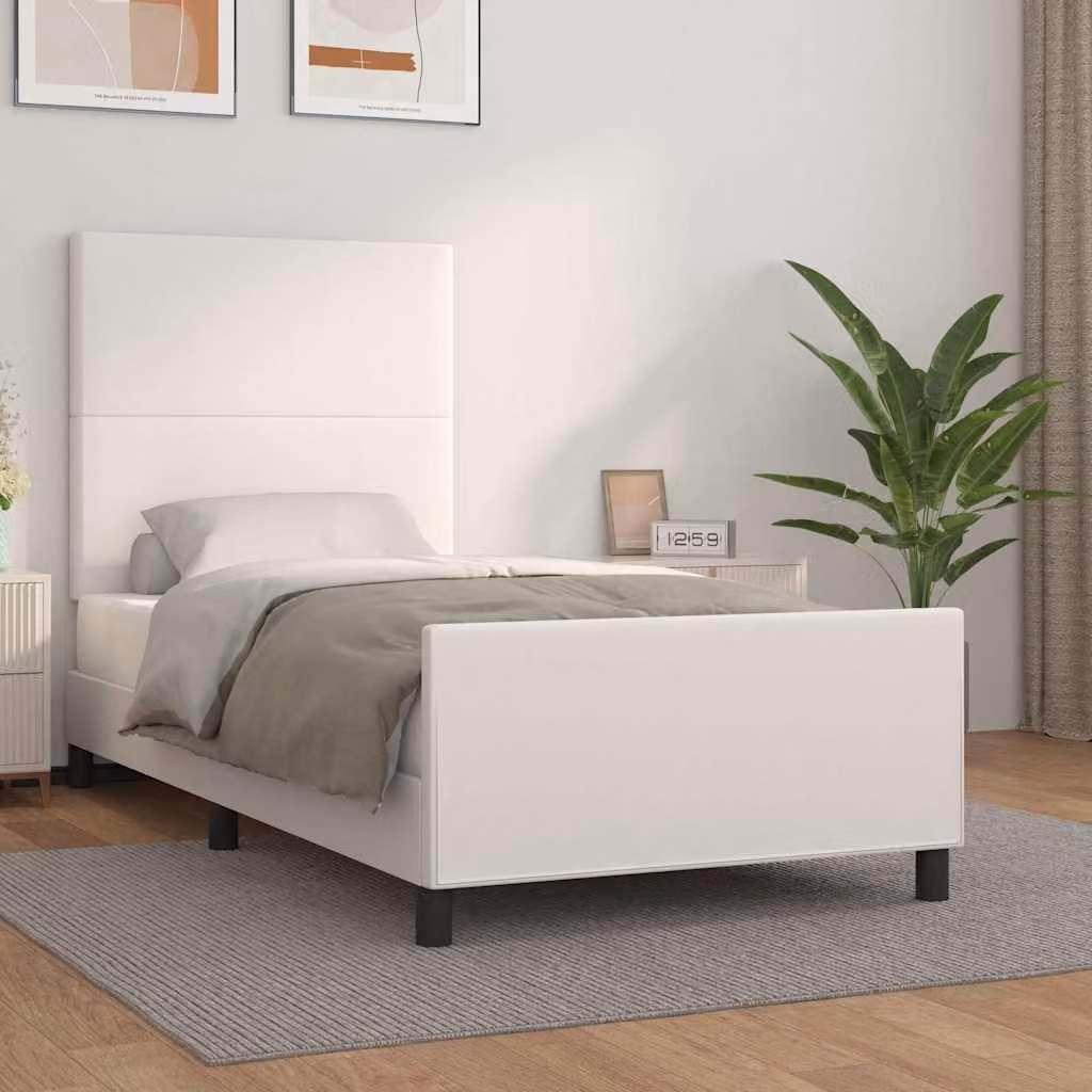vidaXL Giroletto con Testiera in Similpelle Bianco L/P/H: 80 x 200 x 128 cm – 1