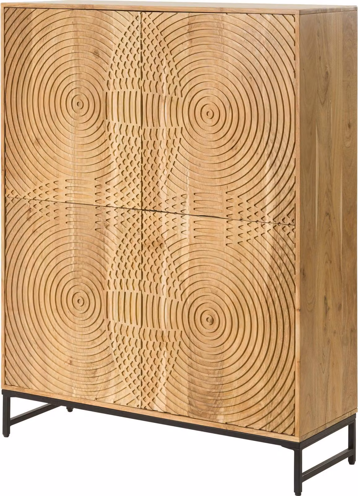 MASSIVMOEBEL24 | Credenza in legno di acacia 115x40x145 laccato naturale MARRAKESCH #100