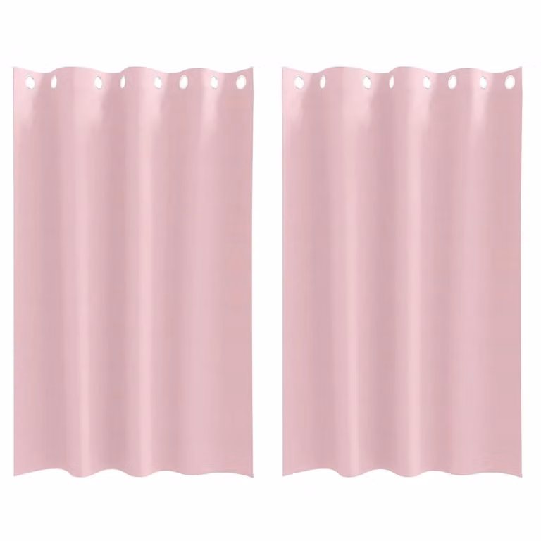 Set di 2 tende blackout vidaXL con anelli, colore rosa, H 175 x L 140 cm