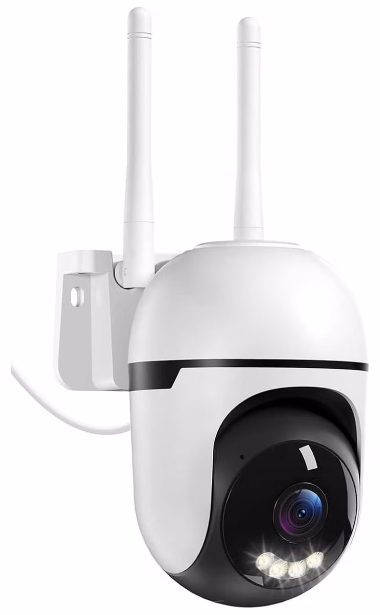Telecamera di sorveglianza esterna PTZ 2K, con visione notturna a colori e Wi-Fi a doppia banda