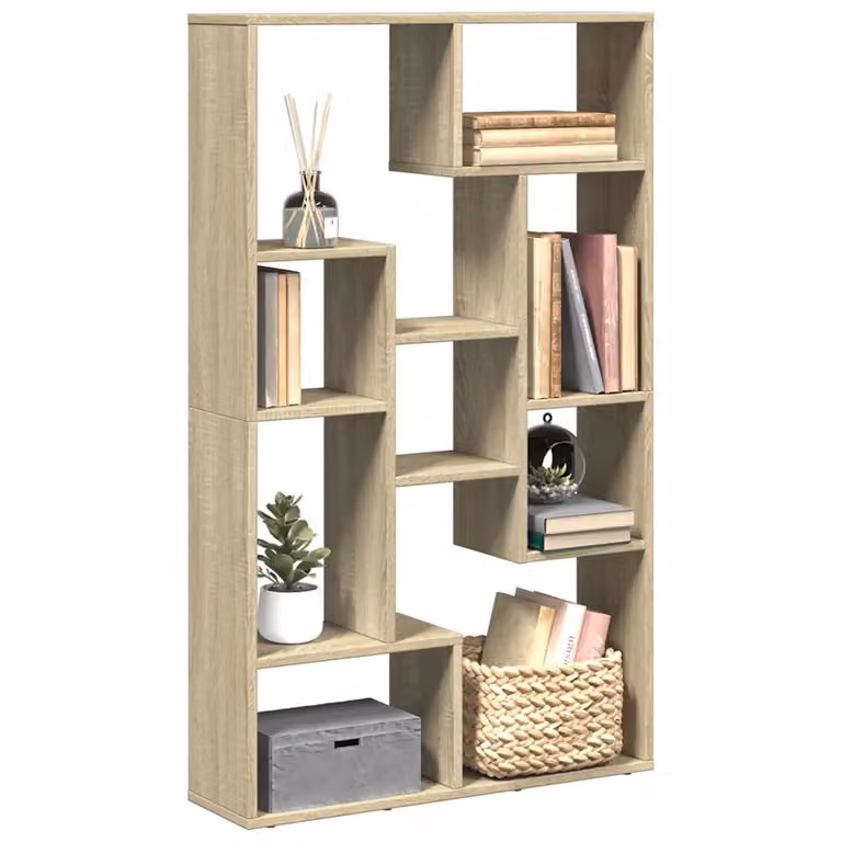 Libreria moderna vidaXL in MDF color Rovere Sonoma, L 72 cm x P 20 cm x H 120,5 cm