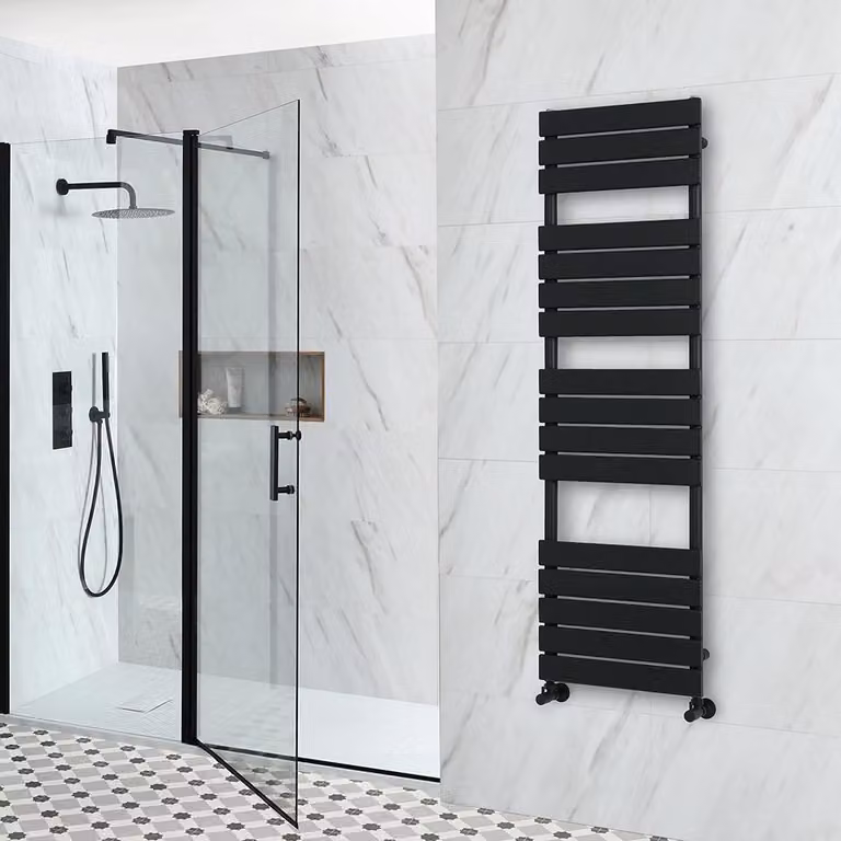 Scaldasalviette Design Nero 1500x450mm - Termoarredo Bagno - Stile Moderno - Lustro