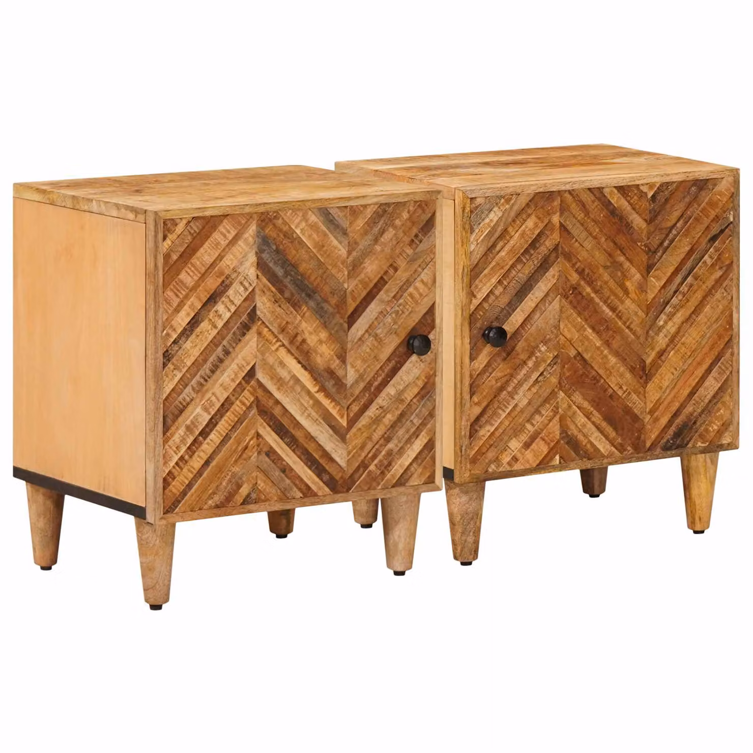 Set di 2 comodini moderni vidaXL in legno di mango massello marrone L/P/H: 40 x 33 x 46 cm
