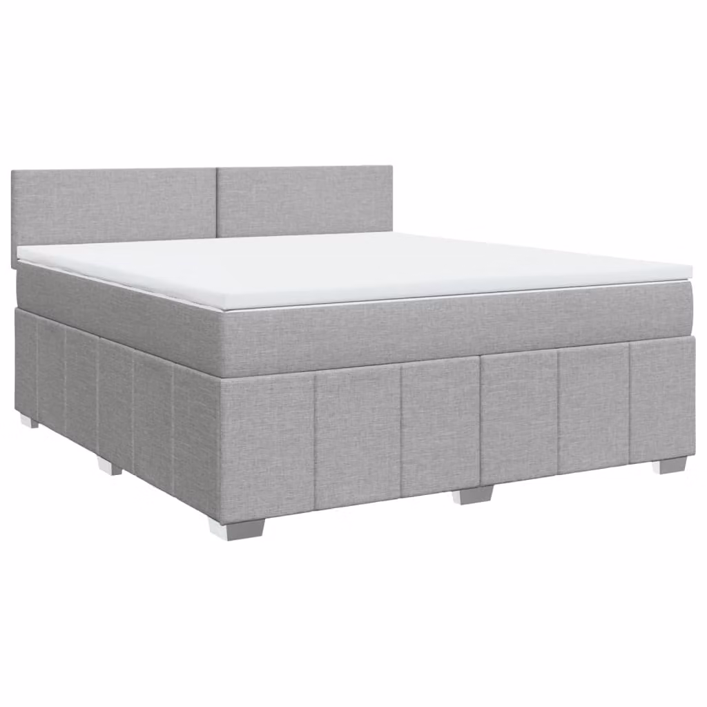 Giroletto a Molle con Materasso Grigio Chiaro180x200 cm Tessuto