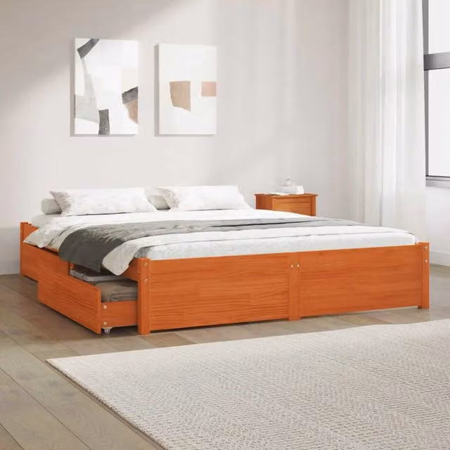 Struttura del letto 2 pz Marrone Cerato 140 x 190 cm 3423806