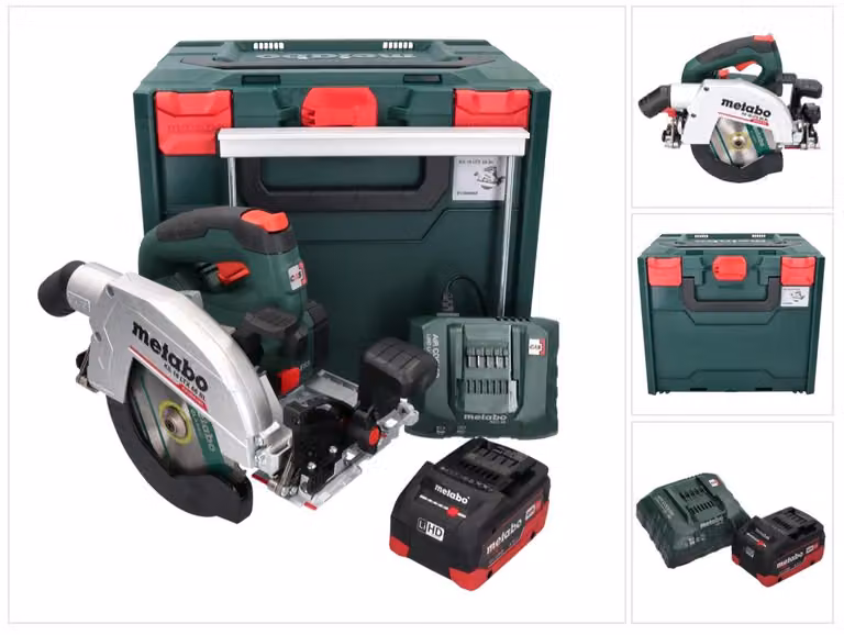 Sega circolare portatile a batteria Metabo KS 18 LTX 66 BL 18 V 165 mm + 1x batteria da 5,5 Ah + caricabatterie + metaBOX
