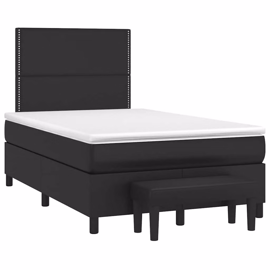vidaXL Giroletto a Molle con Materasso Nero in Similpelle L/P: 120 x 200 cm