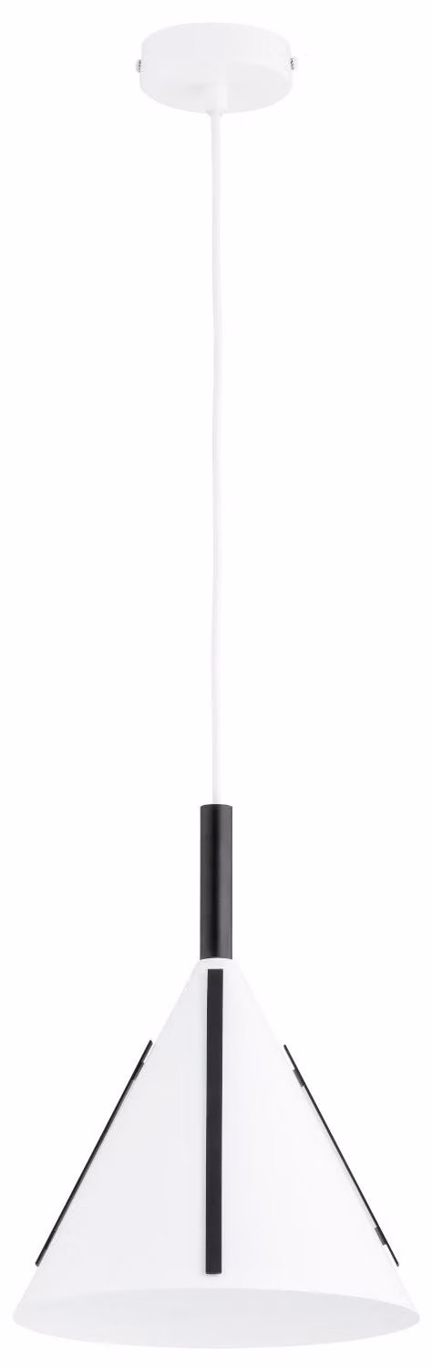 Lampada a sospensione a cono FALKO bianca 1xE27x15W in metallo, dimensioni: 90x25x25 cm, IP20, Alfa