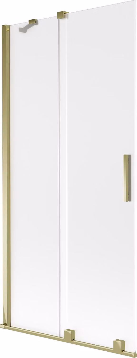 Mexen Velar paravento da bagno scorrevole a 2 ante 95 x 150 cm, satinato, oro - 896-095-000-31-50