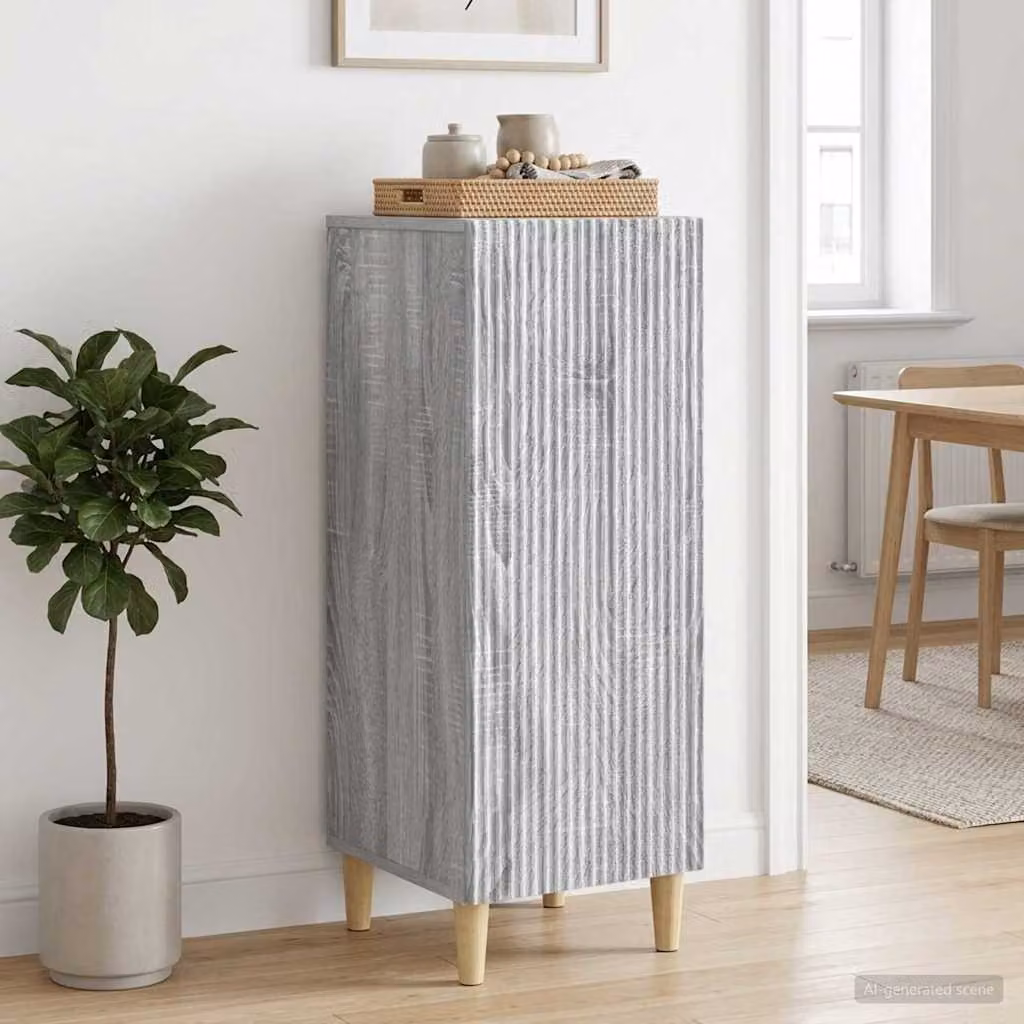 Credenza moderna vidaXL in legno ingegnerizzato grigio Sonoma, L: 33 cm, P: 34,5 cm, H: 90 cm