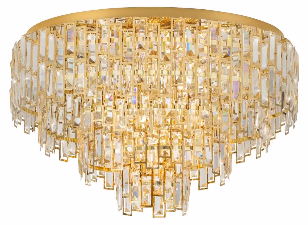 Lampadario a soffitto Calmeilles, diametro 78 cm, finitura dorata