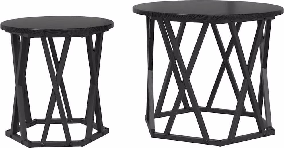Tavolo laterale 2 pcs Rovere Nero