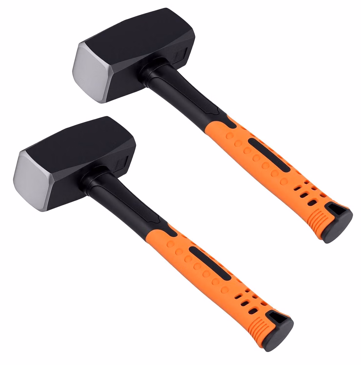 Martello da demolizione, 2 kg - Set di 2 pezzi - Lunghezza 28 cm - Manico ergonomico - Acciaio al carbonio 45# - Colore nero/giallo