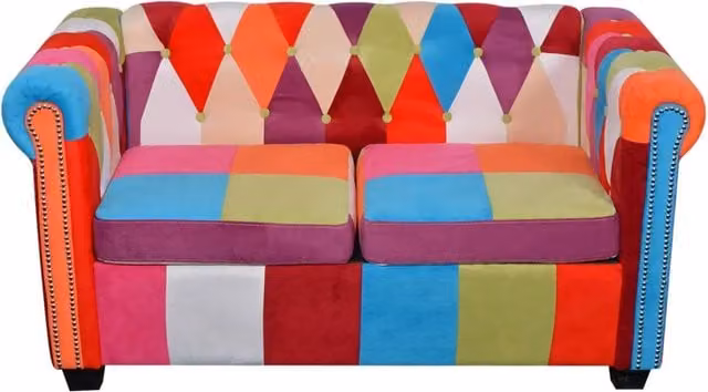 Divano Chesterfield a 2 Posti in Tessuto 243180