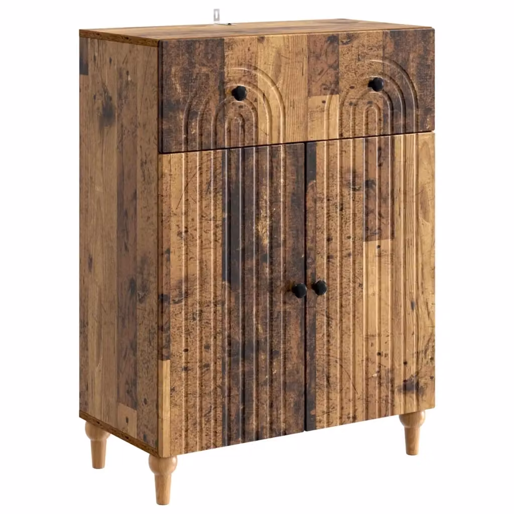 Credenza moderna vidaXL in legno e metallo marrone L: 66 cm, P: 34,5 cm, H: 90 cm – 2