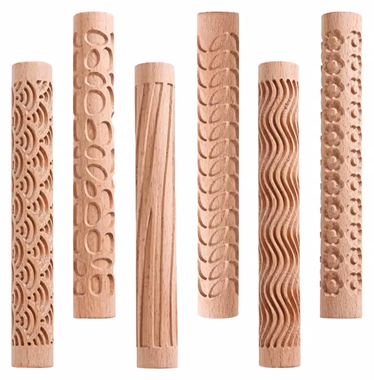 Solidchoice - Set da 6 pezzi per modellare l'argilla, con manici in legno