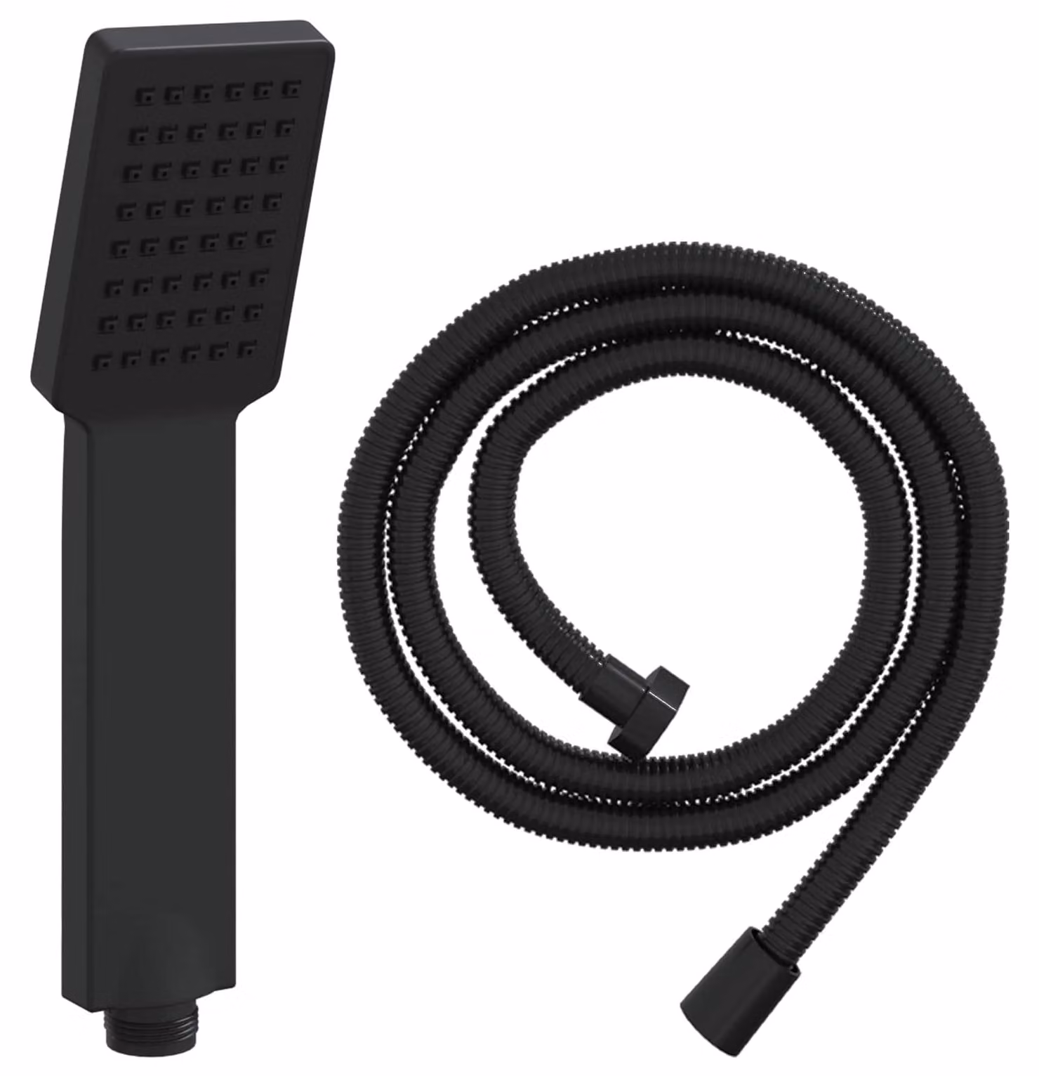 Set di doccia con soffione Nero 150 cm Acciaio Inox