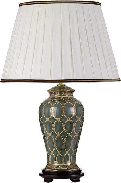 Lampada Da Scrivania Contemporanea Sashi Porcellana Verde Oro 1 Luce E27