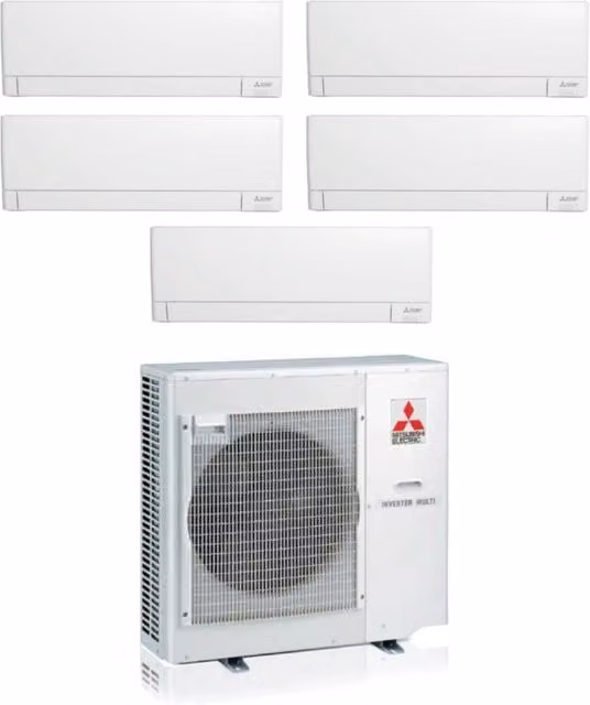 Climatizzatore Condizionatore Mitsubishi Electric Penta Split Inverter Linea Plus serie MSZ-AY con MXZ-5F102VF R-32 Wi-Fi Integrato Bianco