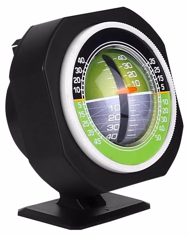 Misuratore di inclinazione di alta qualità - Misuratore di inclinazione per auto - Supporto regolabile - Elevata sensibilità - Materiale ABS resistente - Facile da usare - Inclinometro