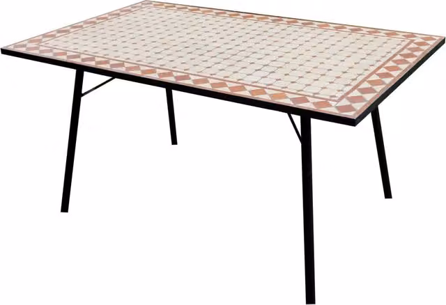 Tavolo Rettangolare da Giardino 150x90cm in Ferro Vorghini Mosaico
