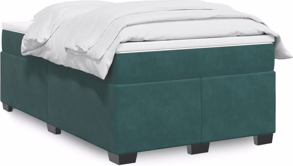 Maison Exclusive - Giroletto a Molle con Materasso Verde Scuro 120x200 cm Velluto