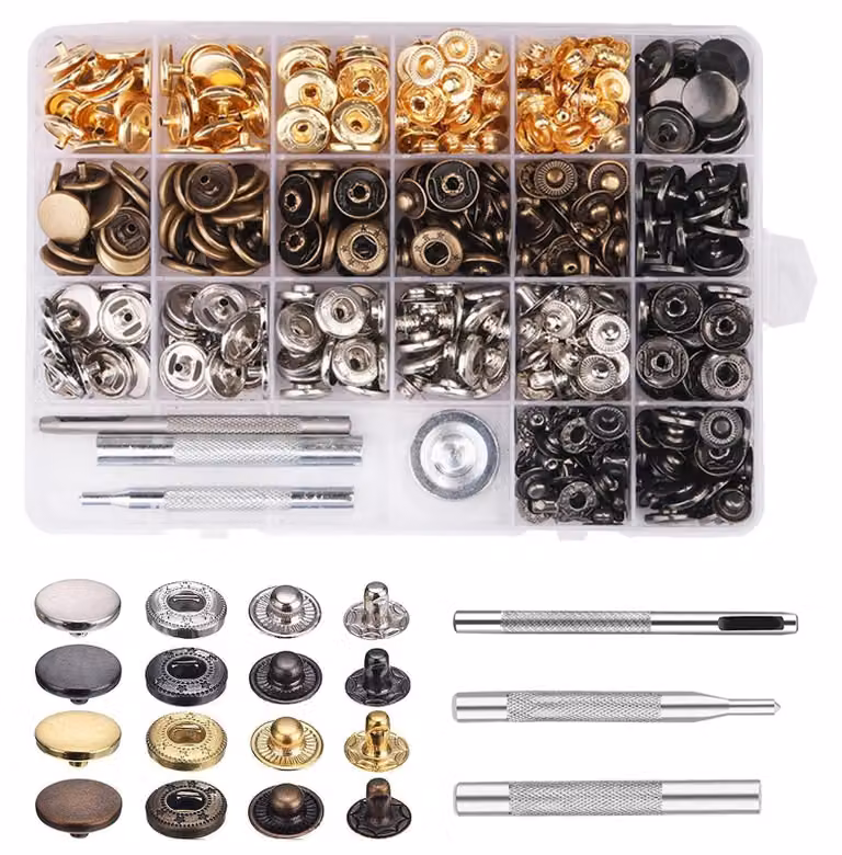 Solidchoice - Set di bottoni a pressione con 484 pezzi e utensili