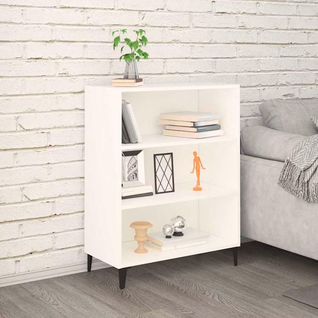 Credenza bianca vidaXL in legno multistrato e MDF per soggiorno o sala da pranzo L: 69,5 cm, P: 32,5 cm, H: 90 cm