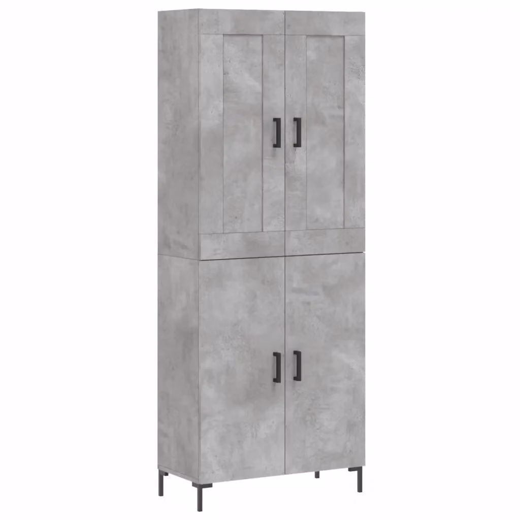 Credenza moderna vidaXL in legno e metallo Grigio, L: 69,5 cm, P: 34 cm, H: 180 cm – 2