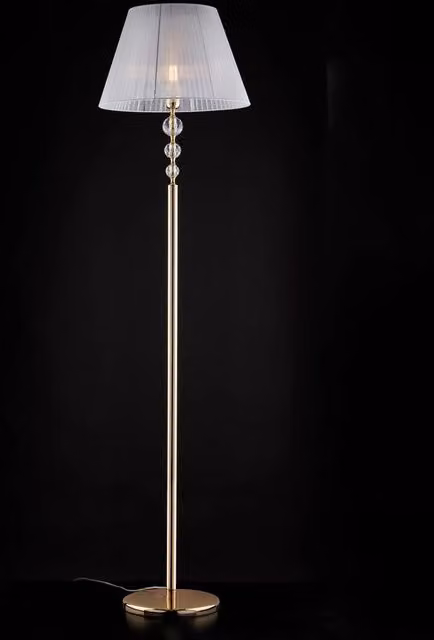 Piantana Classica Ruben Metallo Oro E Cristallo 1 Luce E27