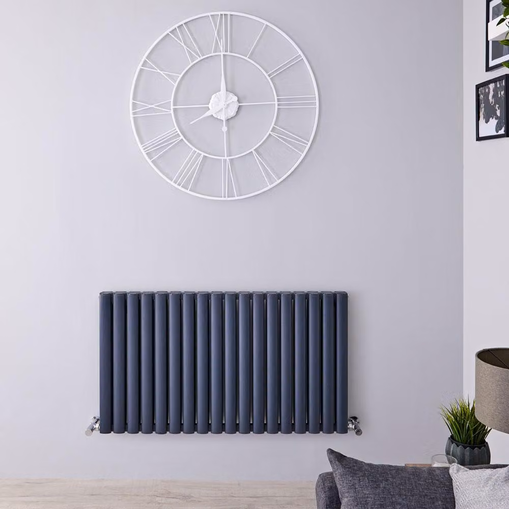 Termosifone Orizzontale Antracite di Design in Alluminio - 2067W - 600 x 1070mm - Revive Air