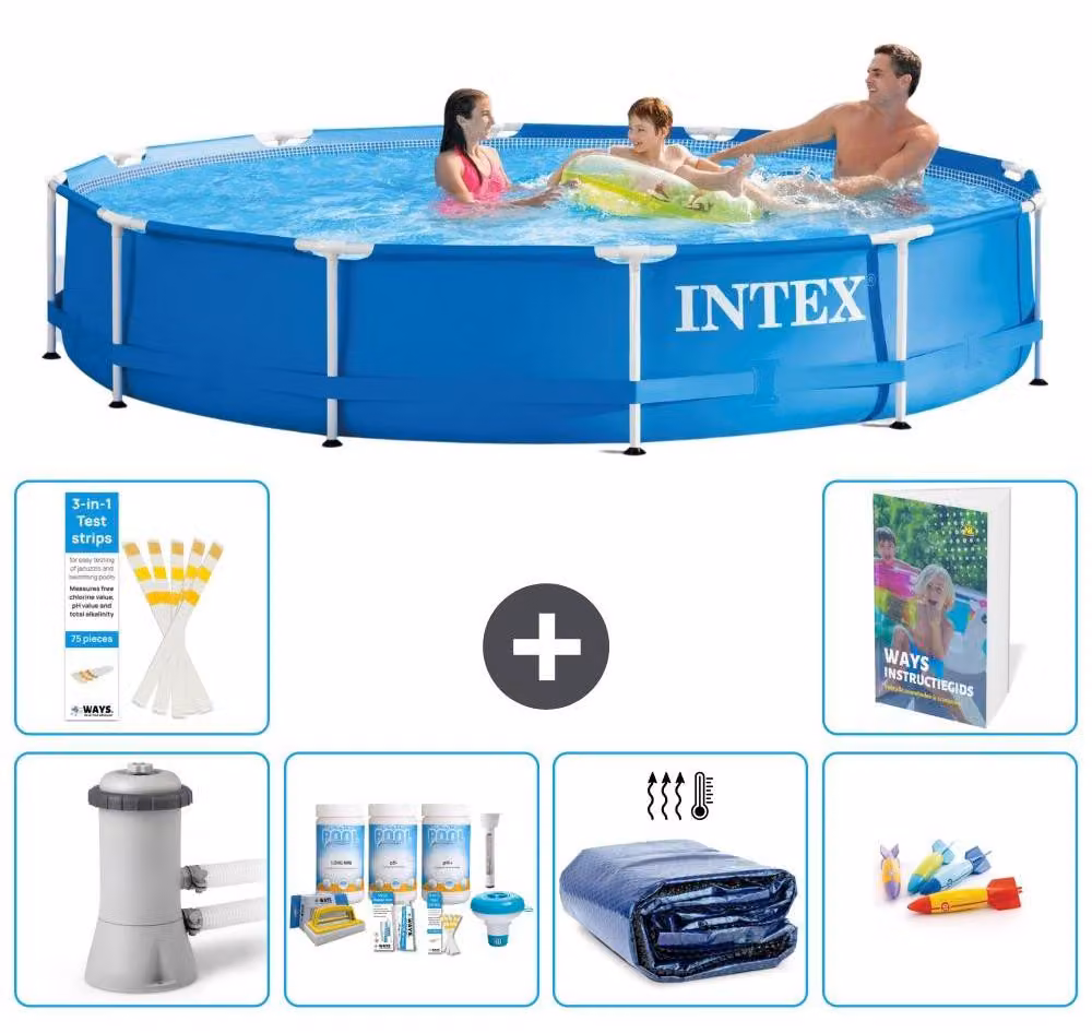 Piscina fuori terra a struttura - 366x76 cm - 5 pezzi - Modello S282