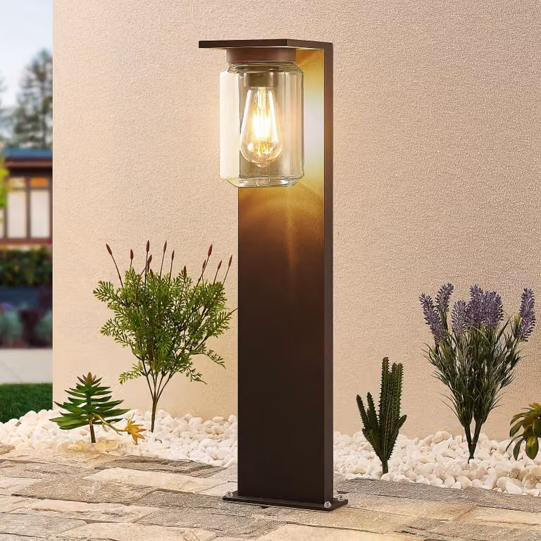 Lampioncino da giardino Semka Lucande, dimmerabile, Nero, Alluminio, Moderno, Lampada da esterni