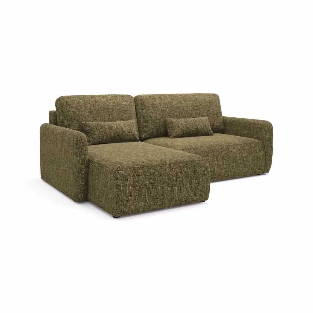 Pagno Divano Letto con Penisola Contenitore Verde, L/P: 207 x 148 cm – 2