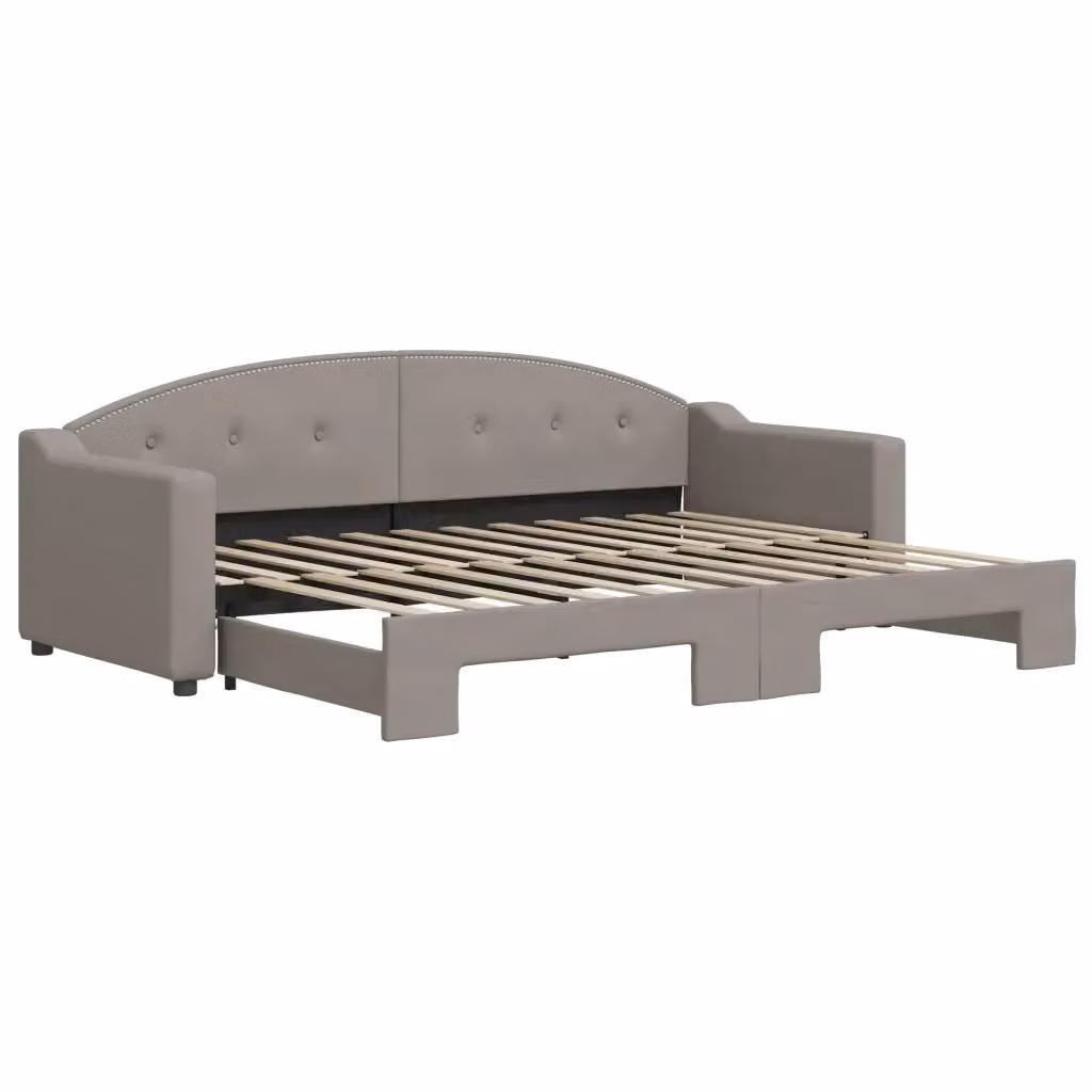 Divano Letto Moderno vidaXL con Letto Estraibile in Tessuto Grigio e Beige per Soggiorno e Camera da Letto – 2