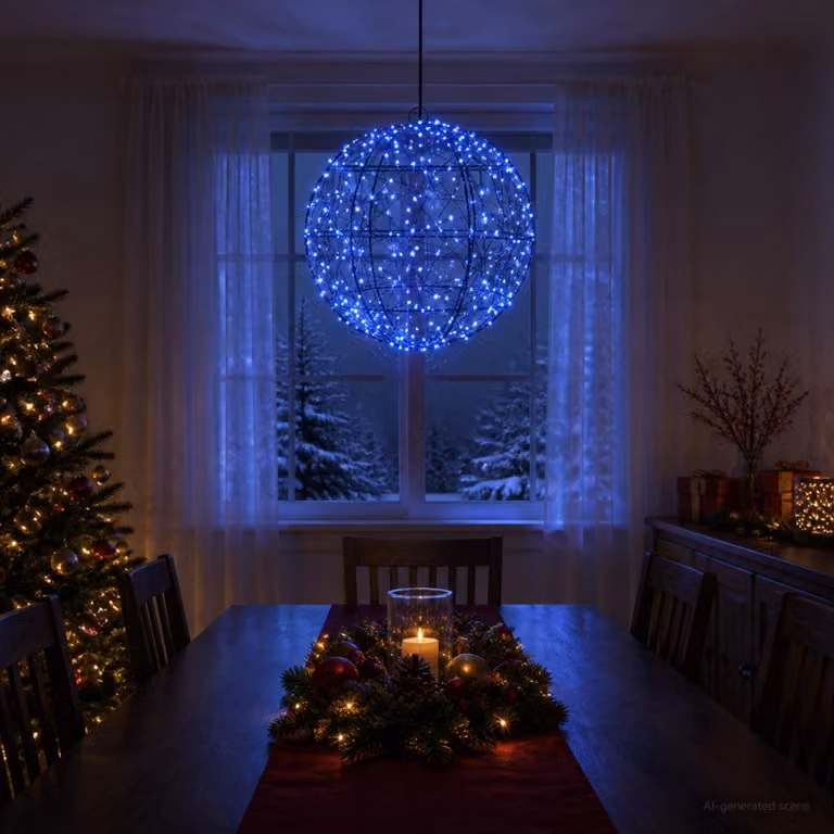 vidaXL Luce a punta di Natale 300 LED Blu Diametro 30 x 32 cm