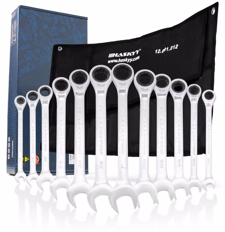 Set di 12 chiavi a bussola, da 1/4" a 1"