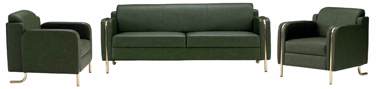 3tlg Sofa Set Wohnzimmer Luxus Leder Sofas Polster Sessel Garnitur Design