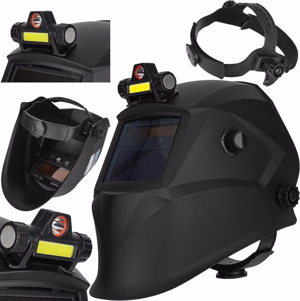 GEKO | Casco per saldatura, alimentato a energia solare, maschera per saldatura, oscuramento automatico Ampia ombra per TIG, MIG, ARC