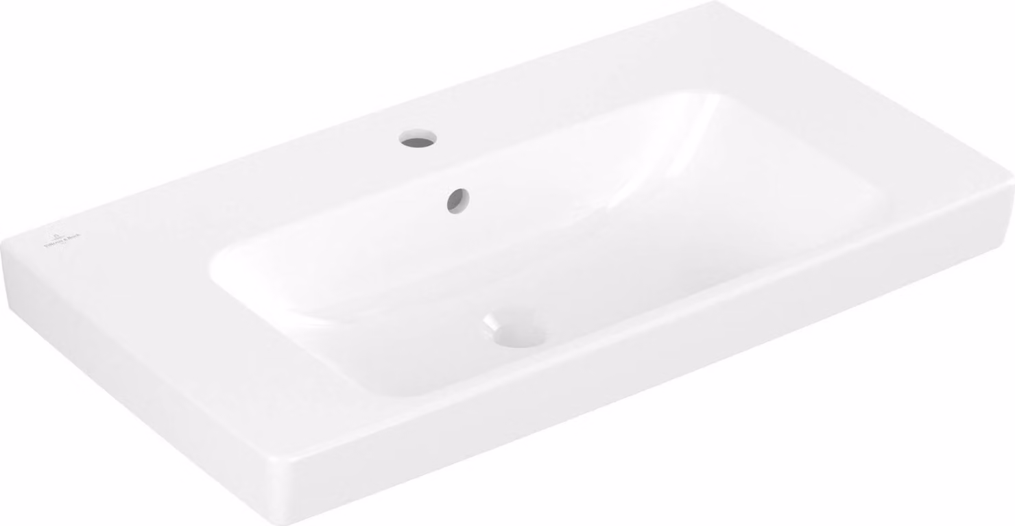 VB Architectura 800x445mm lavabo rettangolare 1HL. con troppopieno Bianco Alpino