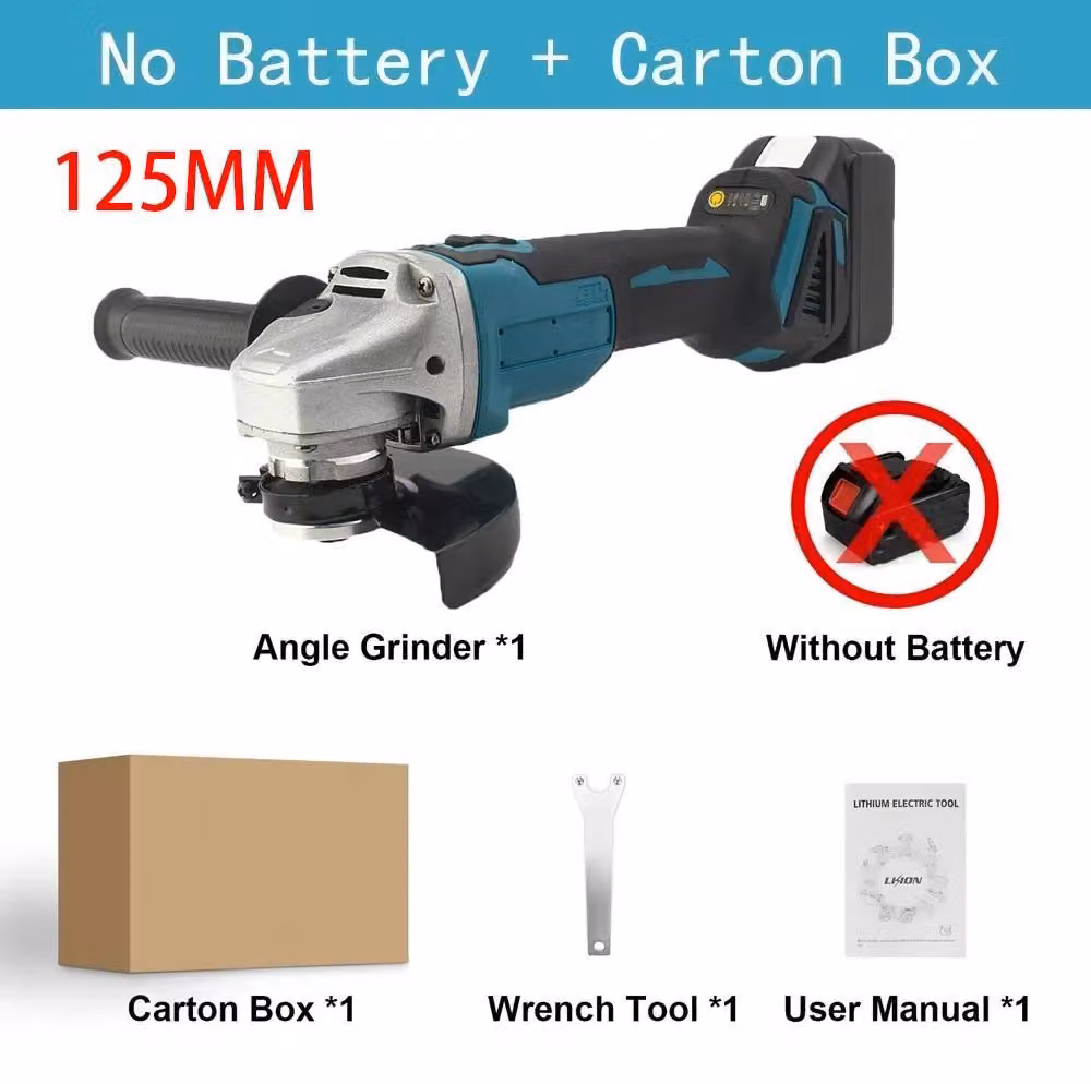 Smerigliatrice angolare a batteria - Diametro disco 125 mm - Motore brushless - 18V - Adatta per levigatura e taglio - Senza batteria e caricabatterie